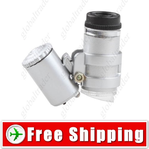 Mini Pocket 45X Lens Microscope Loupe Magnifier Glass FREE SHIPPING