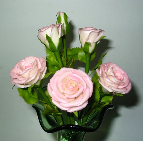 Handmade PINK ROSES Flowers for Home Decor