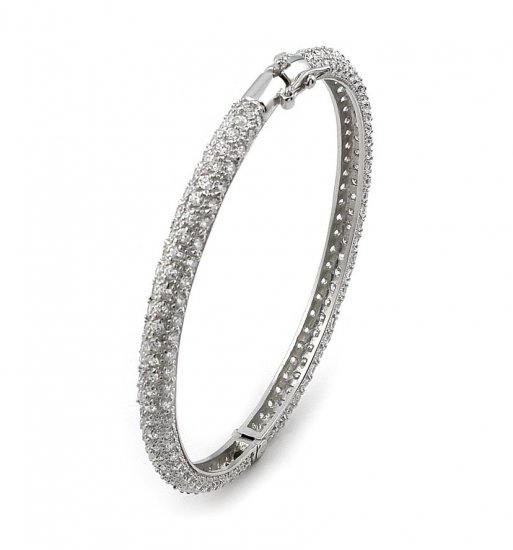 Fine Pave Cubic Zirconia Bangle - FREE SHIPPING
