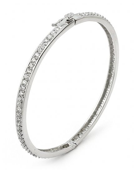 Pave 2mm Cubic Zirconia Bangle - FREE SHIPPING