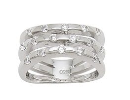 3 Row Cubic Zirconia Ring