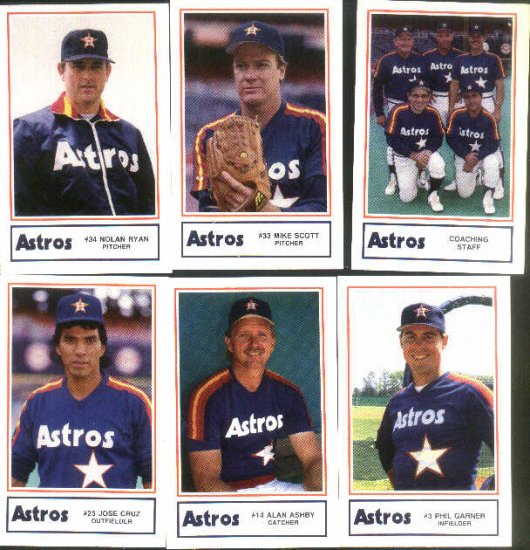 1987 Astros Police set with Nolan Ryan