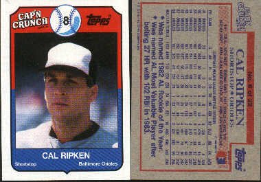 1989 Cap'n Cruch Cereal complete set of 22 with Ripken, Brett. McGwire. etc.