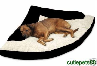 Pet Dog Cat X-Large 42"X65"X42" Black Corner Bed