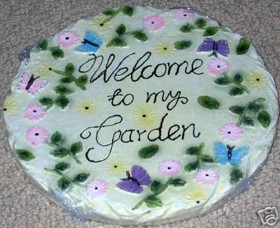 Butterflies Pink Purple Welcome Garden Stepping Stone