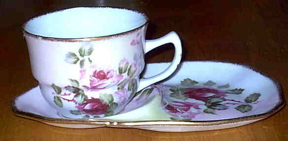 Roses Tea Cup and Snack Saucer