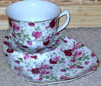 Tiny Roses Tea Cup and Snack Saucer