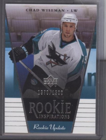 Chad Wiseman UD Rookie Update Rookie card