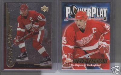 Steve Yzerman '01 ATOMIC Power Play & '00 UD Gold Res.