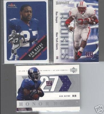 Ron Dayne 2000 Rookie LOT (2) + '04 Jersey Card