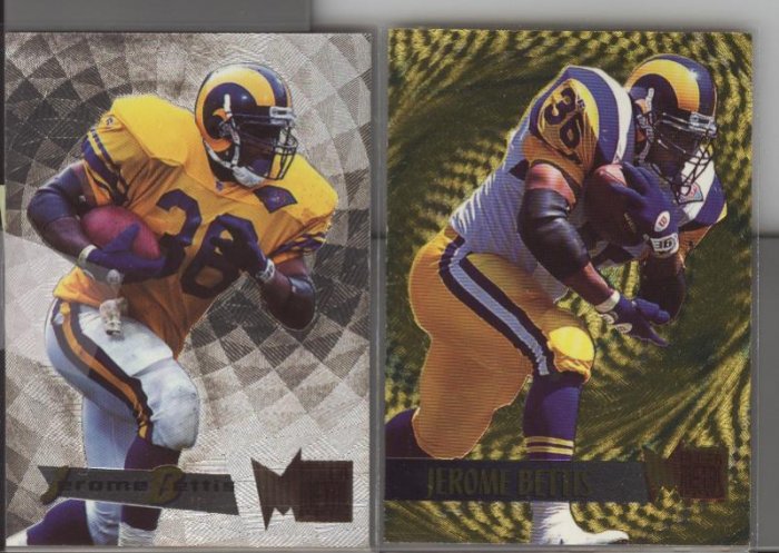 Jerome Bettis 95 Fleer Metal Silver Flasher and GOLD BLASTER