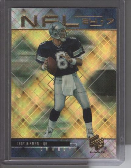 Troy Aikman 1999 UD HoloGrFx 24/7 GOLD Card