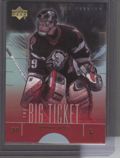 Dominik Hasek 01 UD Reserve Big Ticket Card