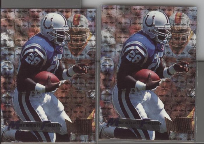 Marshall Faulk (2 cards) 95 Fleer Metal