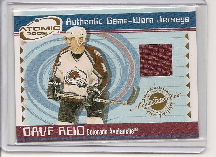 Dave Reid '02 Atomic Game-Worn Jersey Card