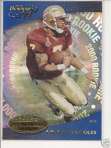 Laveranues Coles 2000 Quantum Leaf ROOKIE card