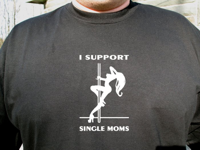 I support single moms T shirt Tee stripper pole dancer sexy nude
