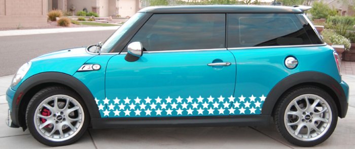 Star side body decal decals graphics fits Mini Cooper