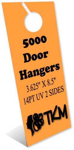 5000 Door Hangers 14PT Double Sided UV Coated Full Color Custom