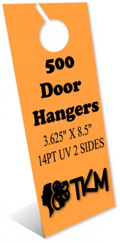 500 Door Hangers 14PT Double Sided UV Coated Full Color Custom