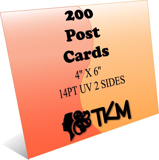 200 4x6 Post Cards 14PT Double Sided UV Coated Custom