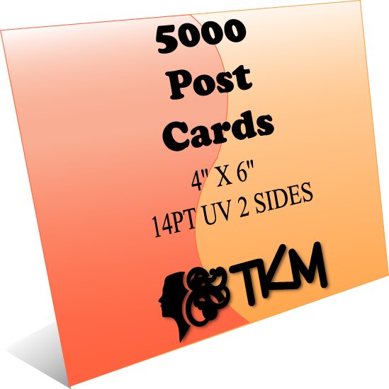 5000 4x6 Post Cards 14PT Double Sided UV Coated Custom