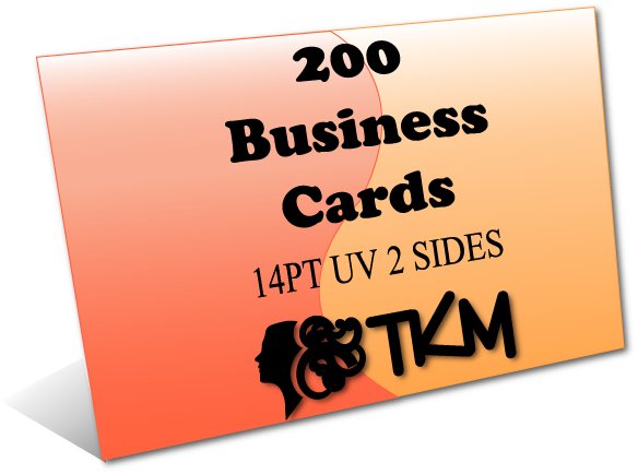 200 Business Cards 14PT Double Sided UV Coated Custom