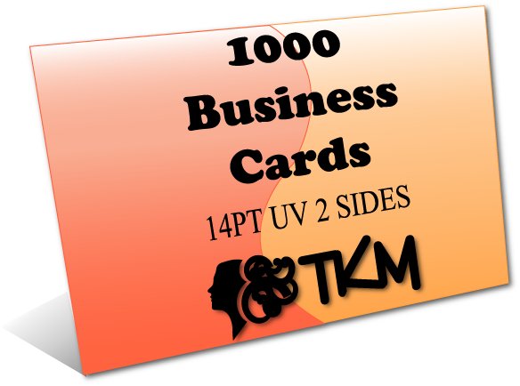 1000 Business Cards 14PT Double Sided UV Coated Custom