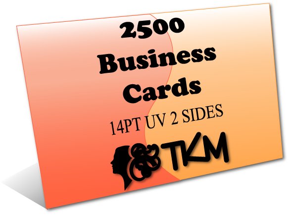 2500 Business Cards 14PT Double Sided UV Coated Custom