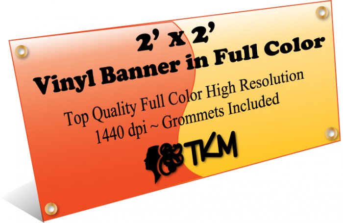 Custom 2'x2' Top Quality Full Color High Resolution Vinyl Banner