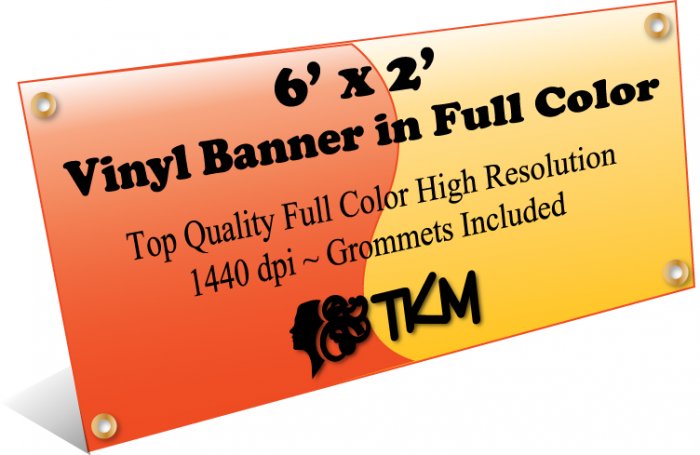 Custom 2'x6' Top Quality Full Color High Resolution Vinyl Banner