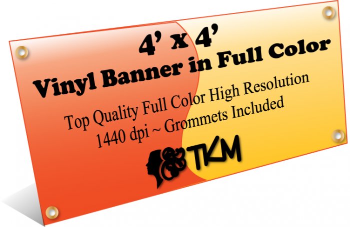 Custom 4'x4' Top Quality Full Color High Resolution Vinyl Banner