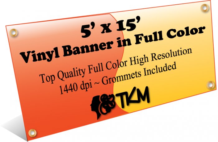 Custom 5'x15' Top Quality Full Color High Resolution Vinyl Banner