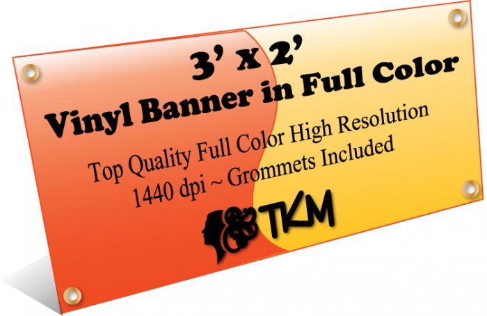 Custom 3'x2' Top Quality Full Color High Resolution Vinyl Banner