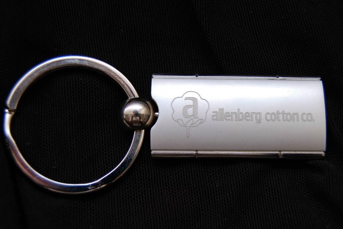 Silver Collectible Advertising Allenberg Cotton Co Key Chain