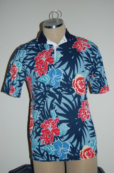 Mens Blue Giant Flowered Hawaiian by Reed St James Shirt Top Size Medium M