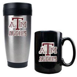 NCAA Stainless Travel Tumbler And Ceramic Mug Set - Texas A&M