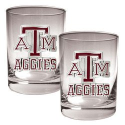 NCAA 2pc Rocks Glass Set - Texas A&M
