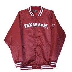 Satin School Jacket - Maroon - Texas A&M