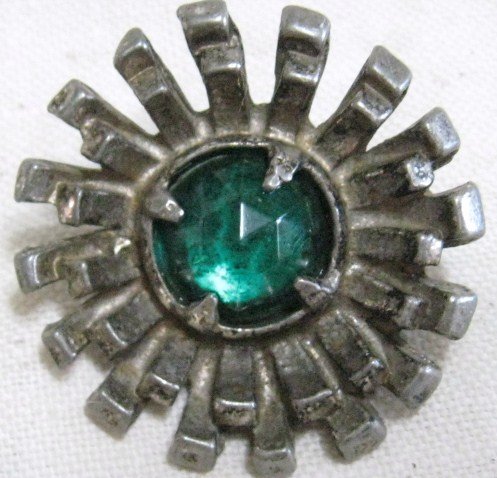 Big Gay Nineties Blue Rhinestone Vintage Sewing Button