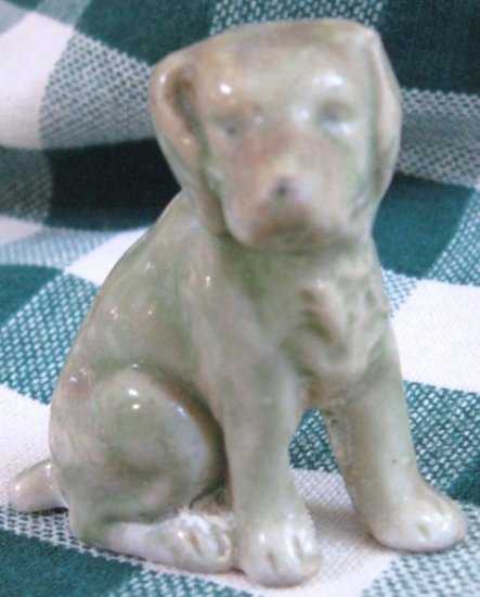 Vintage Green Pottery Dog "JAPAN"