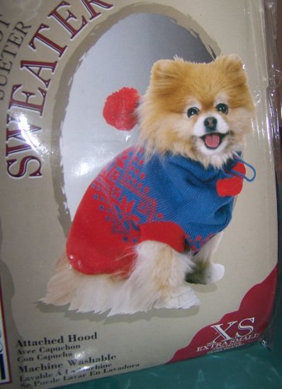 DoggiDuds Sweater XS Extra Small with Hood