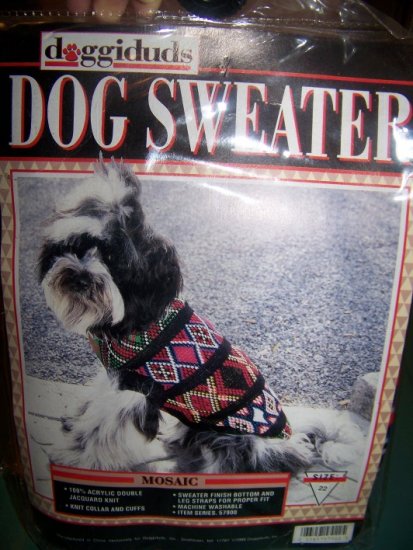 DoggiDuds Dog Sweater Mosaic Size 22