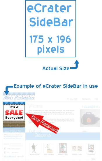 eCrater Custom Designed Store Side Bar Professional Graphic Design Service