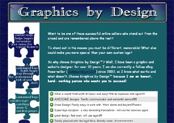 eBay Custom Designed Auction Template for auctions & store items