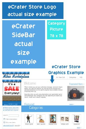 eCrater Entire Store Custom Design including Logo, Sidebar & Category Graphics