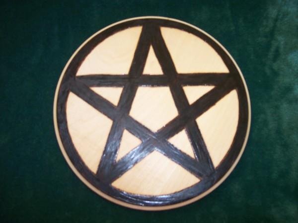 Wooden Pentacle Altar Tile