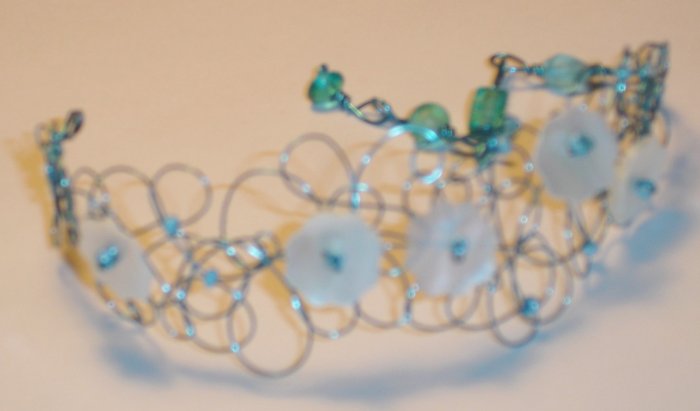 Flowery bracelet - Aqua