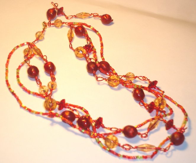 Summer beads necklace - Red
