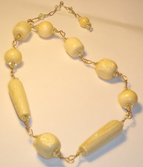 Wood beads necklace - Ivory